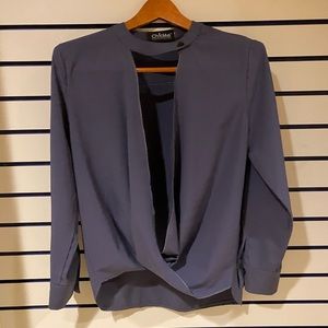 ChicMe M slate blue/grey wrap open long sleeve